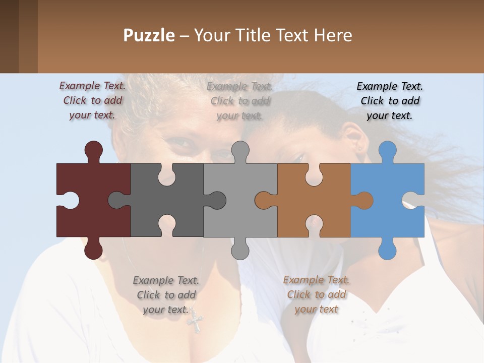 A Woman And A Child Are Smiling For The Camera PowerPoint Template