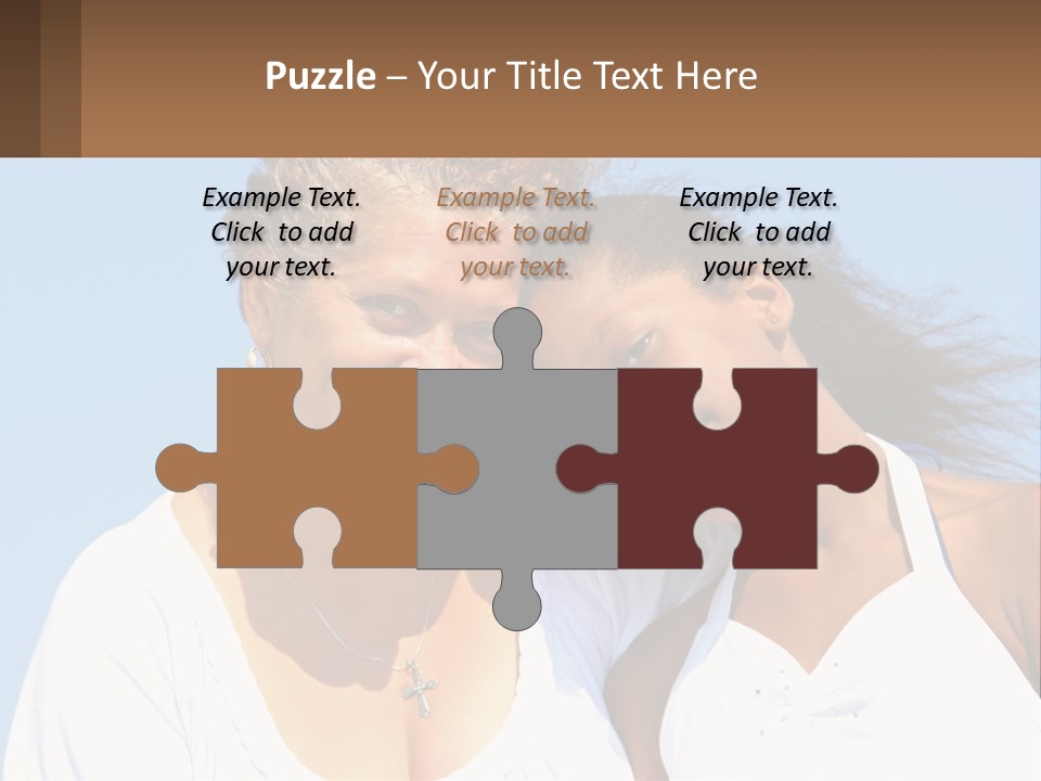 A Woman And A Child Are Smiling For The Camera PowerPoint Template