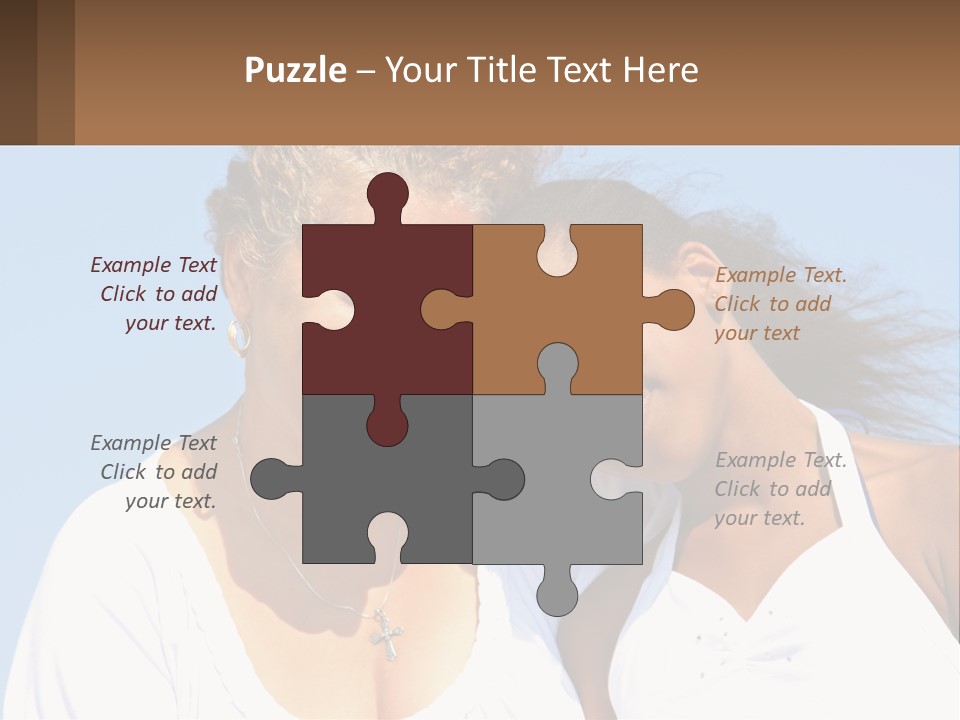 A Woman And A Child Are Smiling For The Camera PowerPoint Template