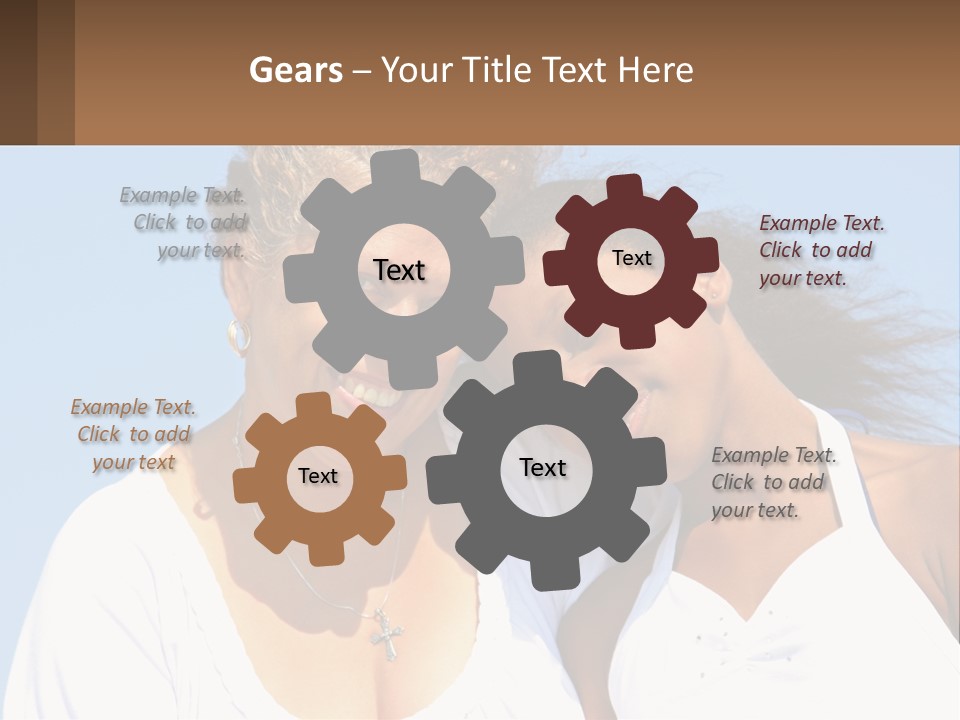 A Woman And A Child Are Smiling For The Camera PowerPoint Template