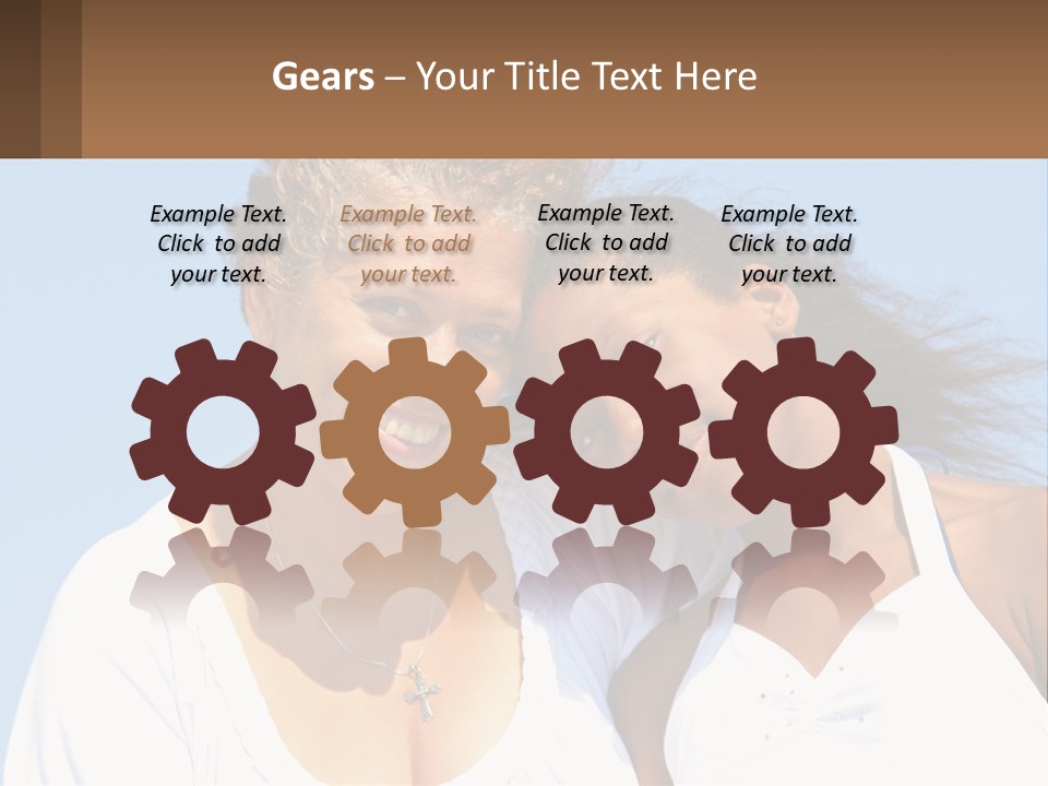 A Woman And A Child Are Smiling For The Camera PowerPoint Template