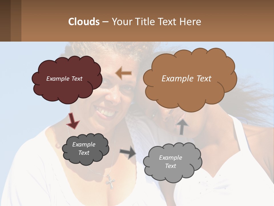 A Woman And A Child Are Smiling For The Camera PowerPoint Template