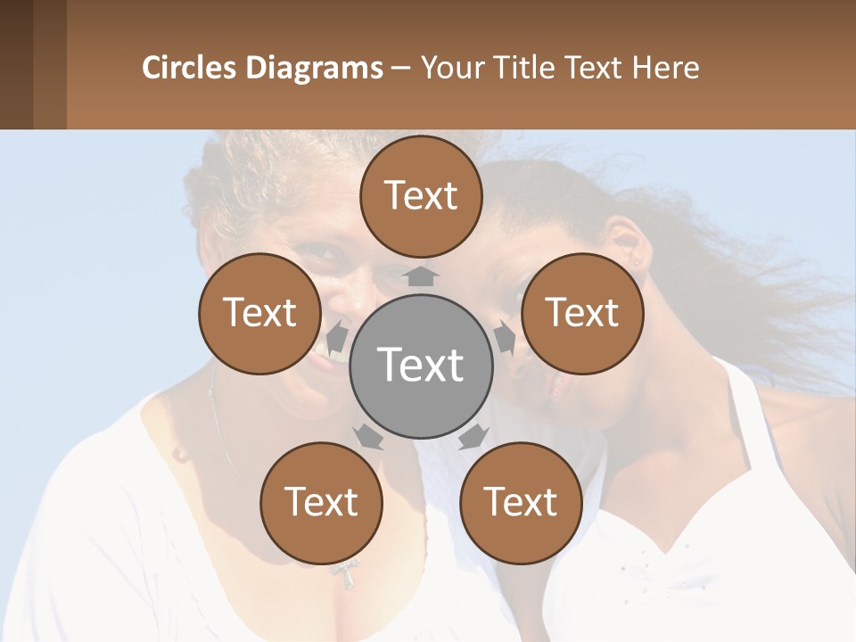 A Woman And A Child Are Smiling For The Camera PowerPoint Template