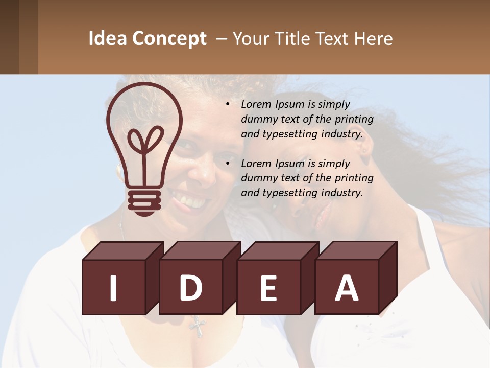 A Woman And A Child Are Smiling For The Camera PowerPoint Template