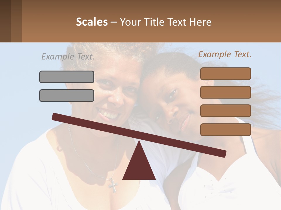 A Woman And A Child Are Smiling For The Camera PowerPoint Template