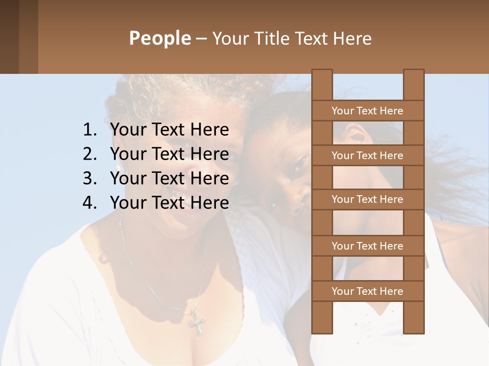 A Woman And A Child Are Smiling For The Camera PowerPoint Template