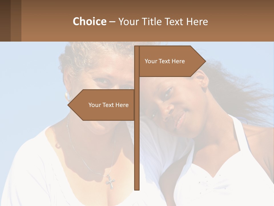 A Woman And A Child Are Smiling For The Camera PowerPoint Template