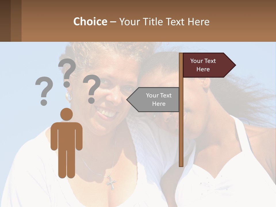 A Woman And A Child Are Smiling For The Camera PowerPoint Template