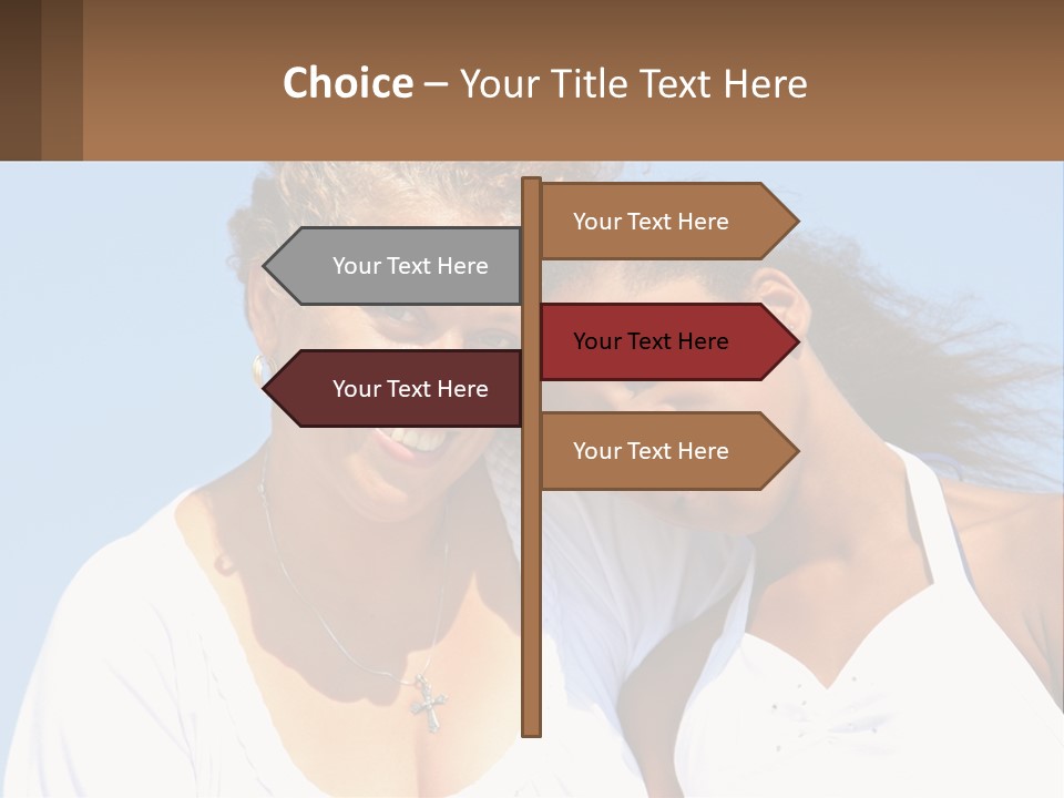A Woman And A Child Are Smiling For The Camera PowerPoint Template