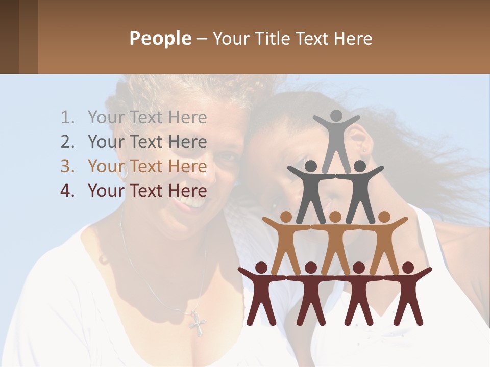 A Woman And A Child Are Smiling For The Camera PowerPoint Template