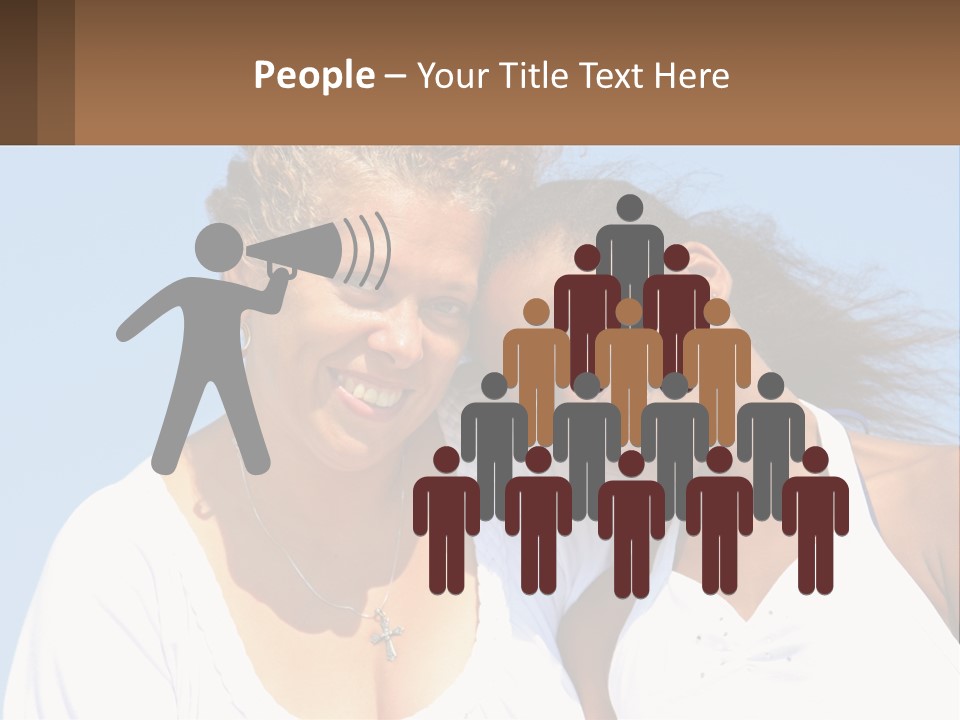 A Woman And A Child Are Smiling For The Camera PowerPoint Template