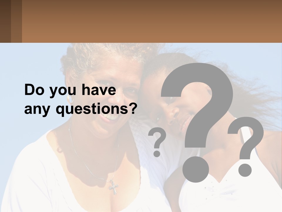 A Woman And A Child Are Smiling For The Camera PowerPoint Template