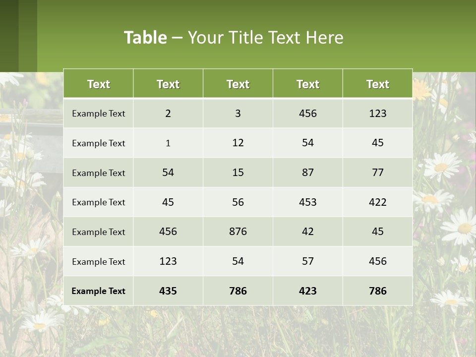 A Bird Sitting On A Bird Bath Surrounded By Wildflowers PowerPoint Template