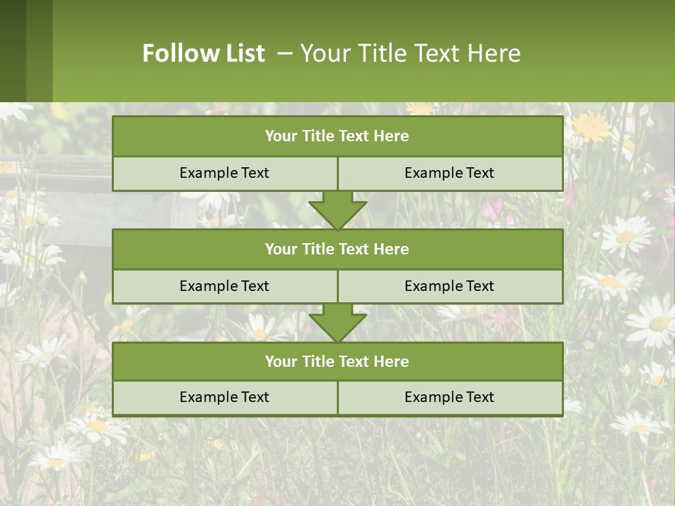 A Bird Sitting On A Bird Bath Surrounded By Wildflowers PowerPoint Template