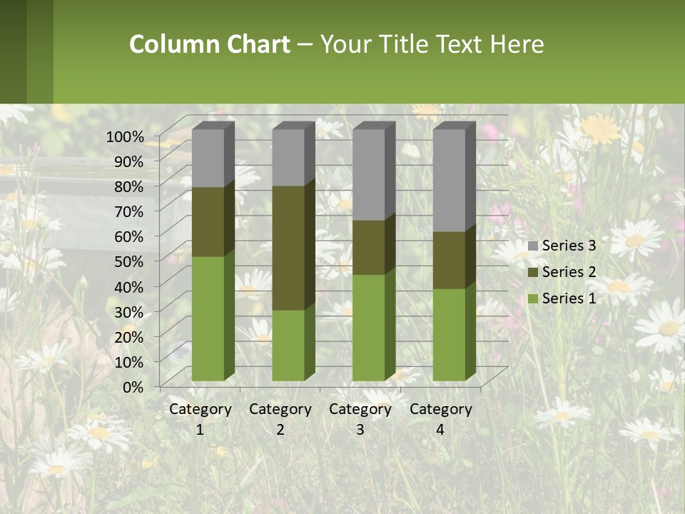 A Bird Sitting On A Bird Bath Surrounded By Wildflowers PowerPoint Template