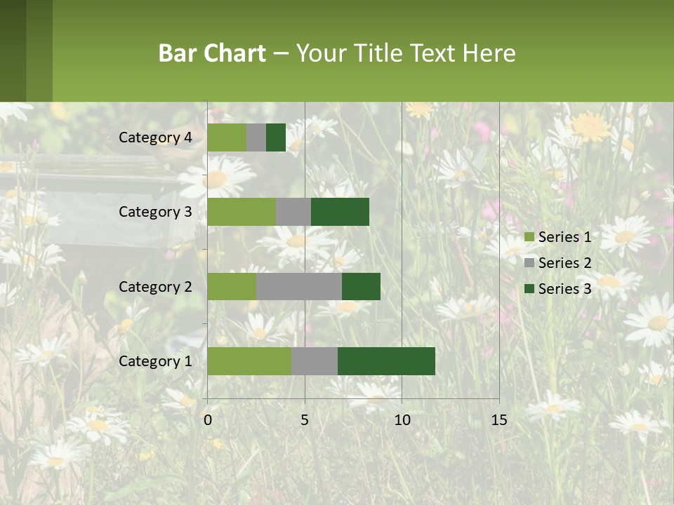 A Bird Sitting On A Bird Bath Surrounded By Wildflowers PowerPoint Template