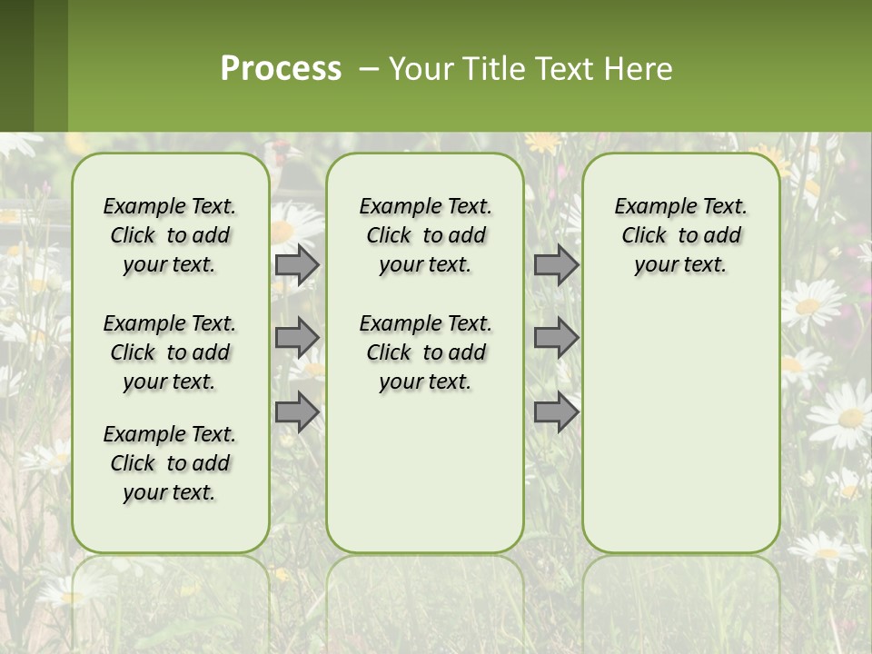 A Bird Sitting On A Bird Bath Surrounded By Wildflowers PowerPoint Template