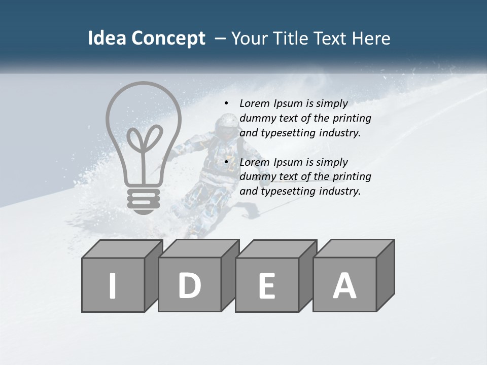 A Person Skiing Down A Snow Covered Slope PowerPoint Template