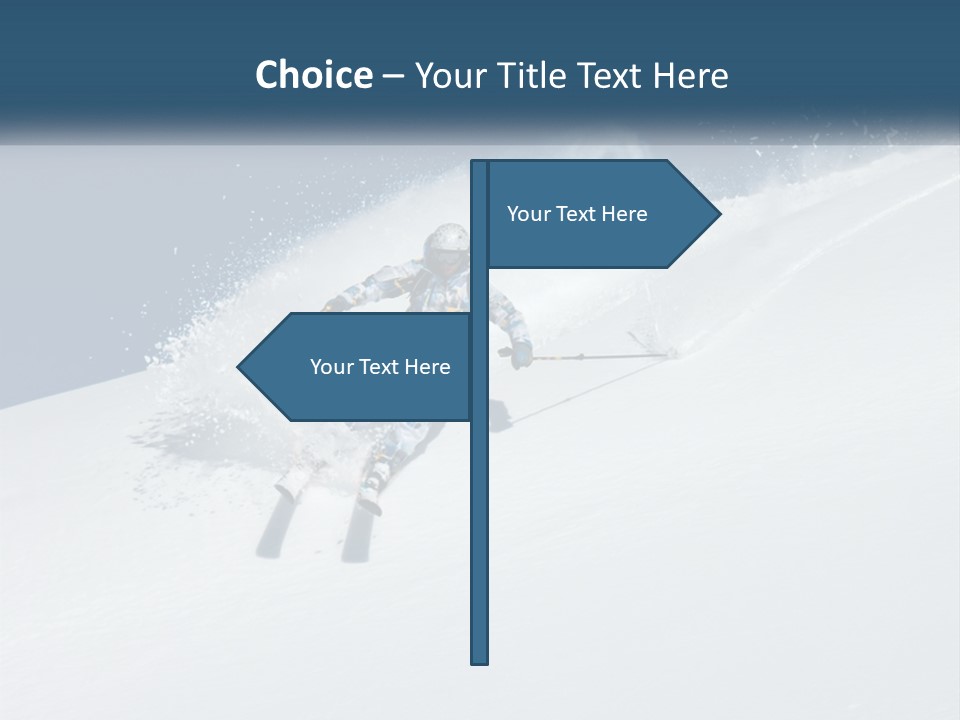 A Person Skiing Down A Snow Covered Slope PowerPoint Template