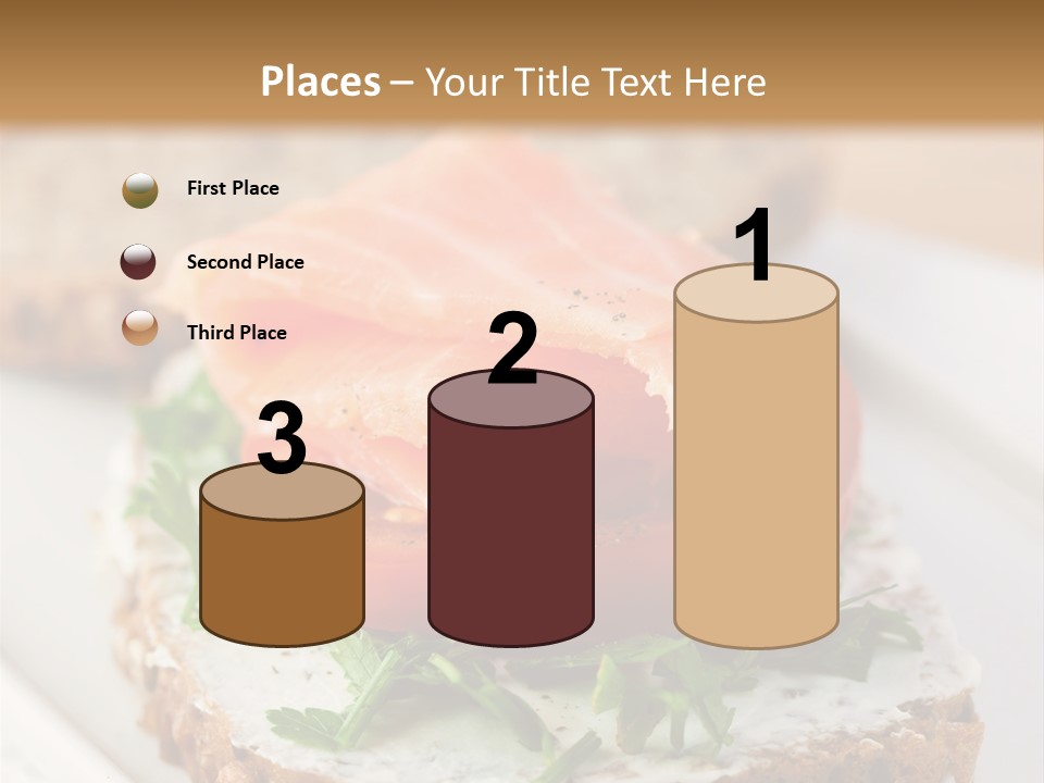 A Piece Of Bread With A Piece Of Salmon On Top Of It PowerPoint Template