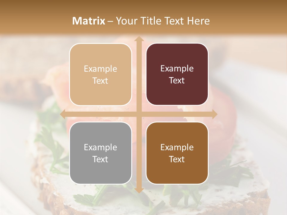 A Piece Of Bread With A Piece Of Salmon On Top Of It PowerPoint Template