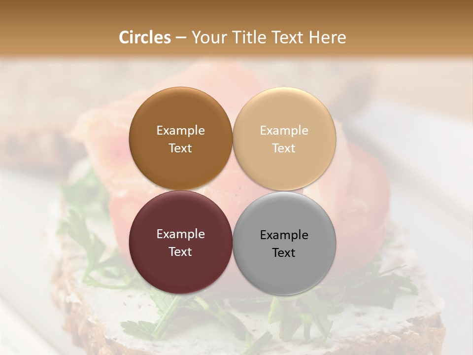 A Piece Of Bread With A Piece Of Salmon On Top Of It PowerPoint Template
