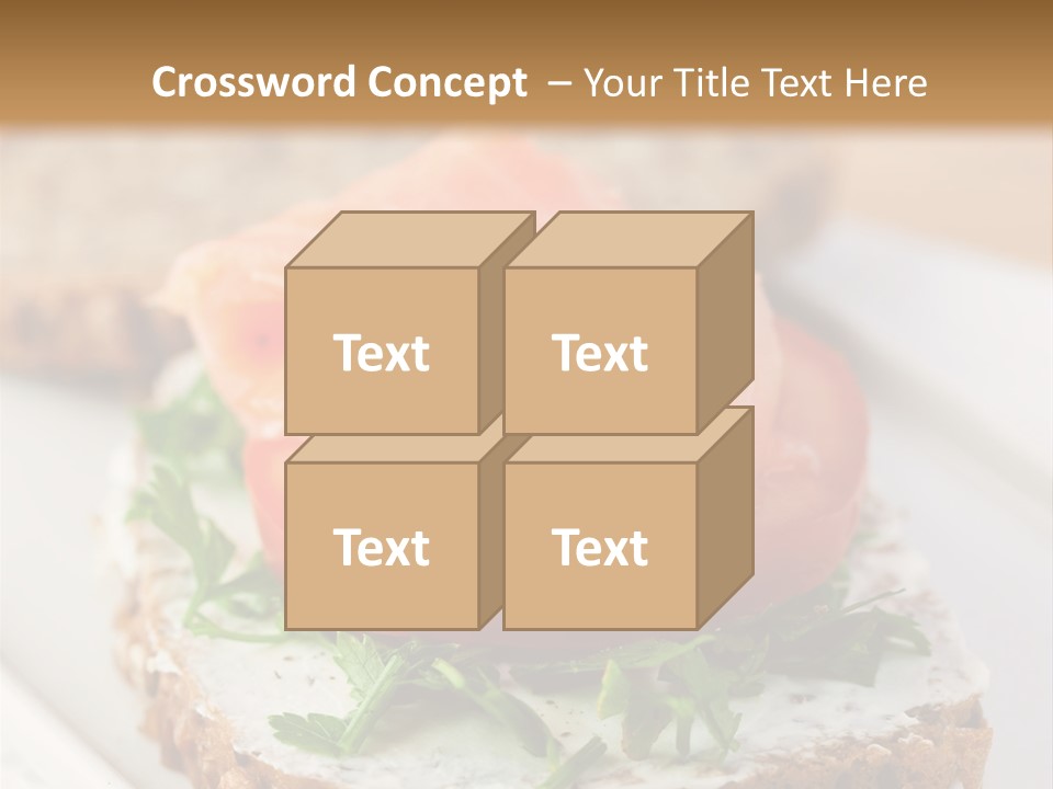 A Piece Of Bread With A Piece Of Salmon On Top Of It PowerPoint Template