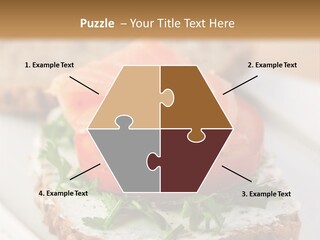 A Piece Of Bread With A Piece Of Salmon On Top Of It PowerPoint Template