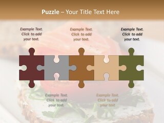 A Piece Of Bread With A Piece Of Salmon On Top Of It PowerPoint Template