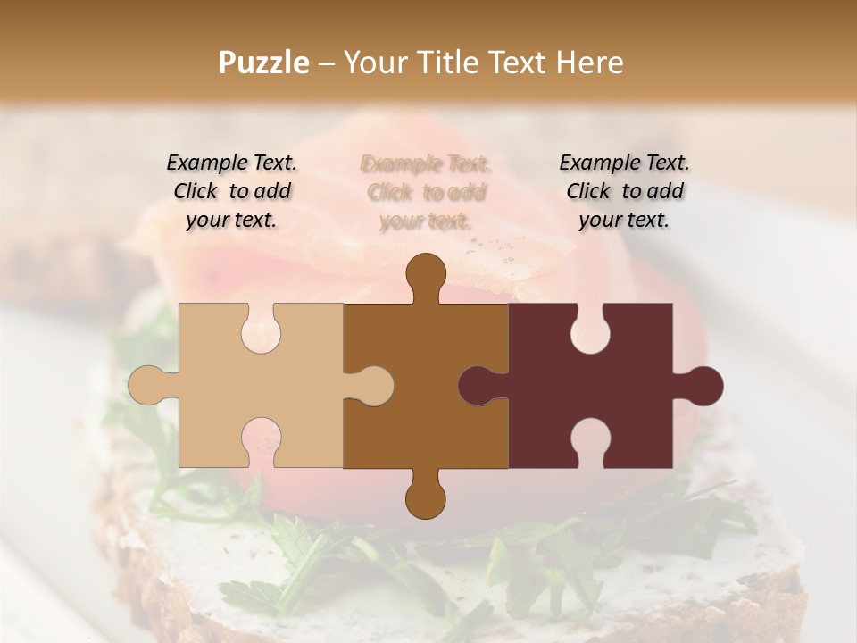 A Piece Of Bread With A Piece Of Salmon On Top Of It PowerPoint Template