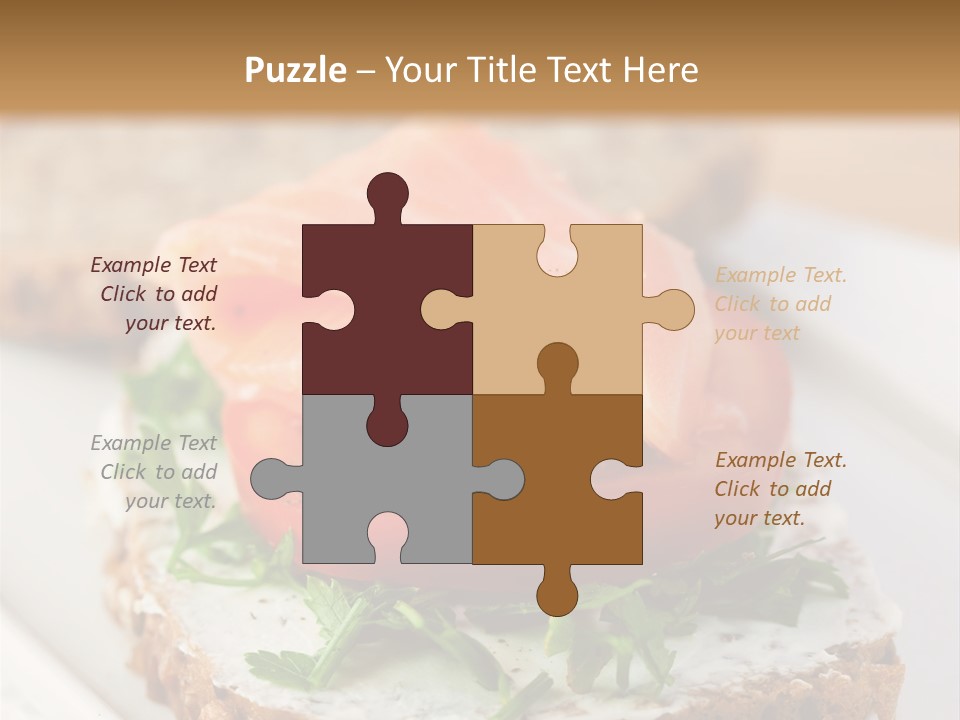 A Piece Of Bread With A Piece Of Salmon On Top Of It PowerPoint Template