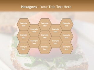 A Piece Of Bread With A Piece Of Salmon On Top Of It PowerPoint Template