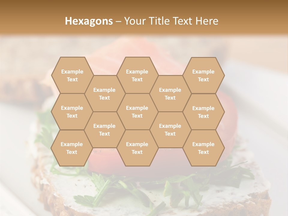 A Piece Of Bread With A Piece Of Salmon On Top Of It PowerPoint Template