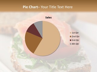 A Piece Of Bread With A Piece Of Salmon On Top Of It PowerPoint Template