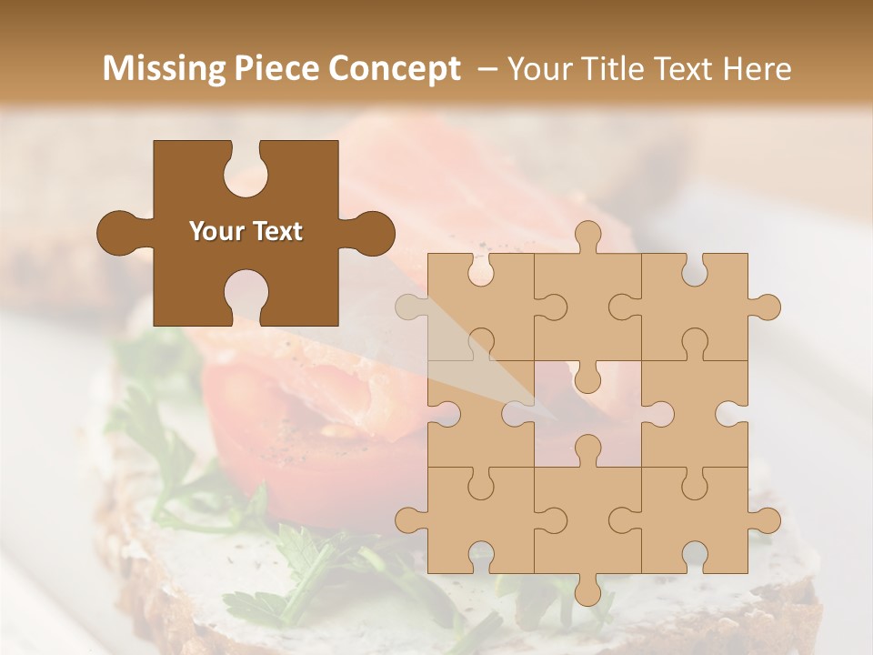 A Piece Of Bread With A Piece Of Salmon On Top Of It PowerPoint Template