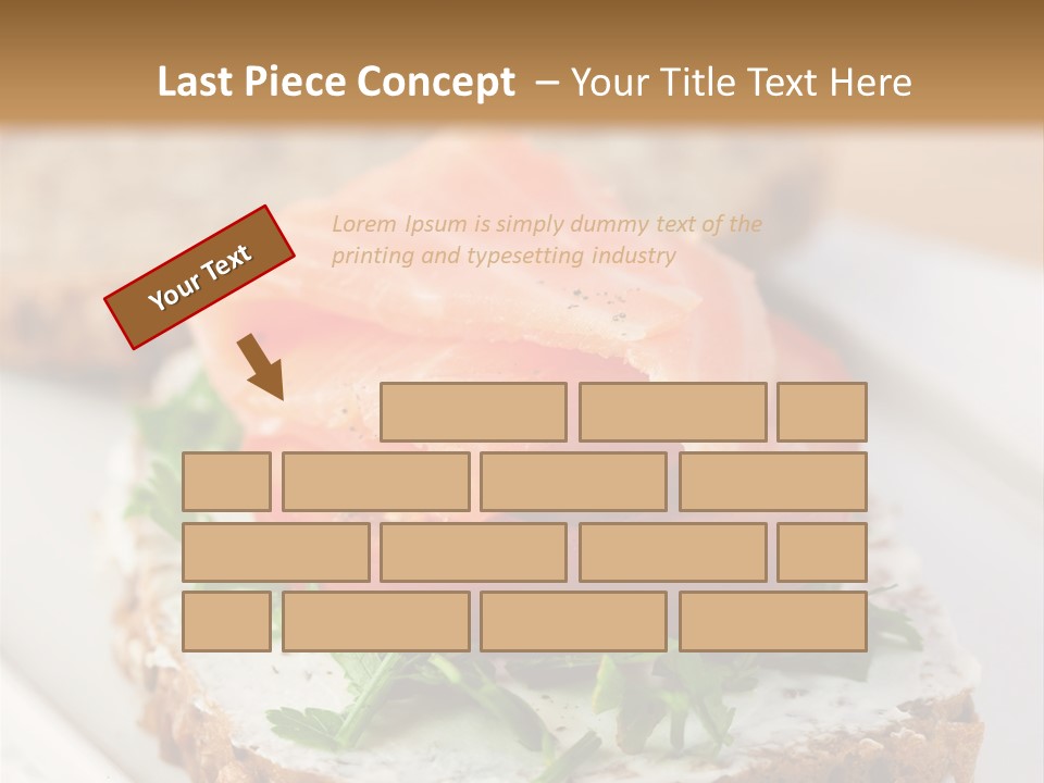 A Piece Of Bread With A Piece Of Salmon On Top Of It PowerPoint Template