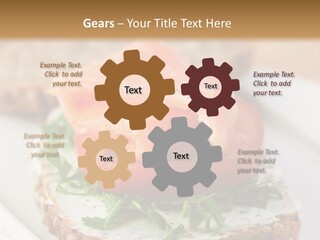 A Piece Of Bread With A Piece Of Salmon On Top Of It PowerPoint Template