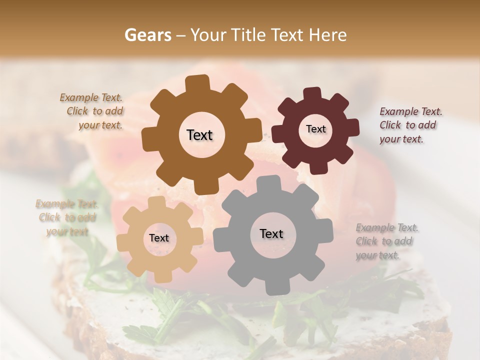 A Piece Of Bread With A Piece Of Salmon On Top Of It PowerPoint Template