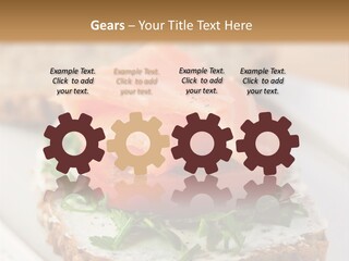 A Piece Of Bread With A Piece Of Salmon On Top Of It PowerPoint Template