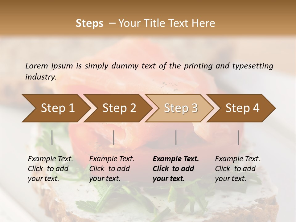 A Piece Of Bread With A Piece Of Salmon On Top Of It PowerPoint Template