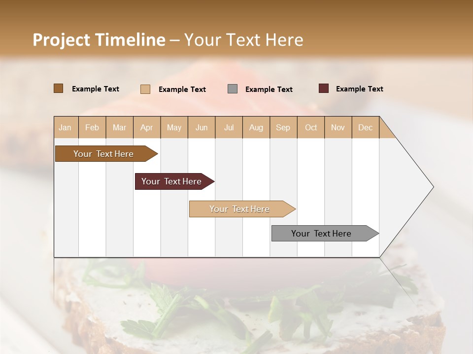 A Piece Of Bread With A Piece Of Salmon On Top Of It PowerPoint Template