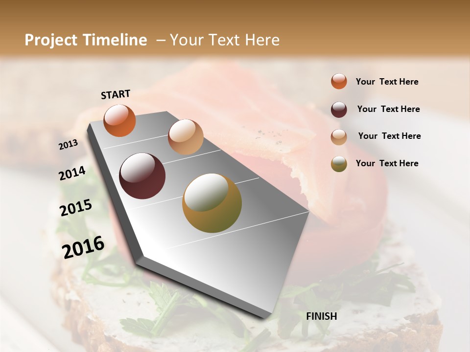 A Piece Of Bread With A Piece Of Salmon On Top Of It PowerPoint Template