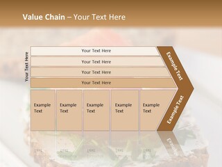 A Piece Of Bread With A Piece Of Salmon On Top Of It PowerPoint Template