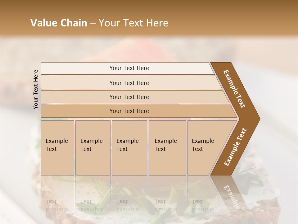 A Piece Of Bread With A Piece Of Salmon On Top Of It PowerPoint Template