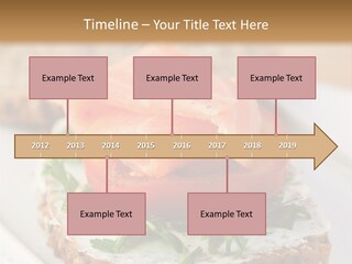 A Piece Of Bread With A Piece Of Salmon On Top Of It PowerPoint Template