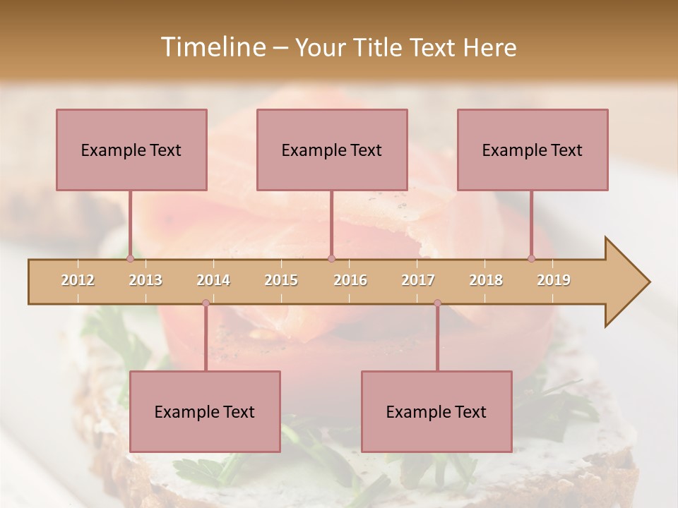 A Piece Of Bread With A Piece Of Salmon On Top Of It PowerPoint Template