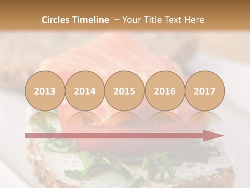 A Piece Of Bread With A Piece Of Salmon On Top Of It PowerPoint Template