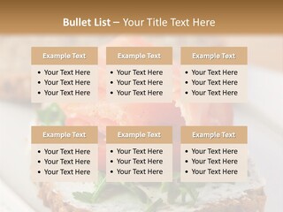 A Piece Of Bread With A Piece Of Salmon On Top Of It PowerPoint Template