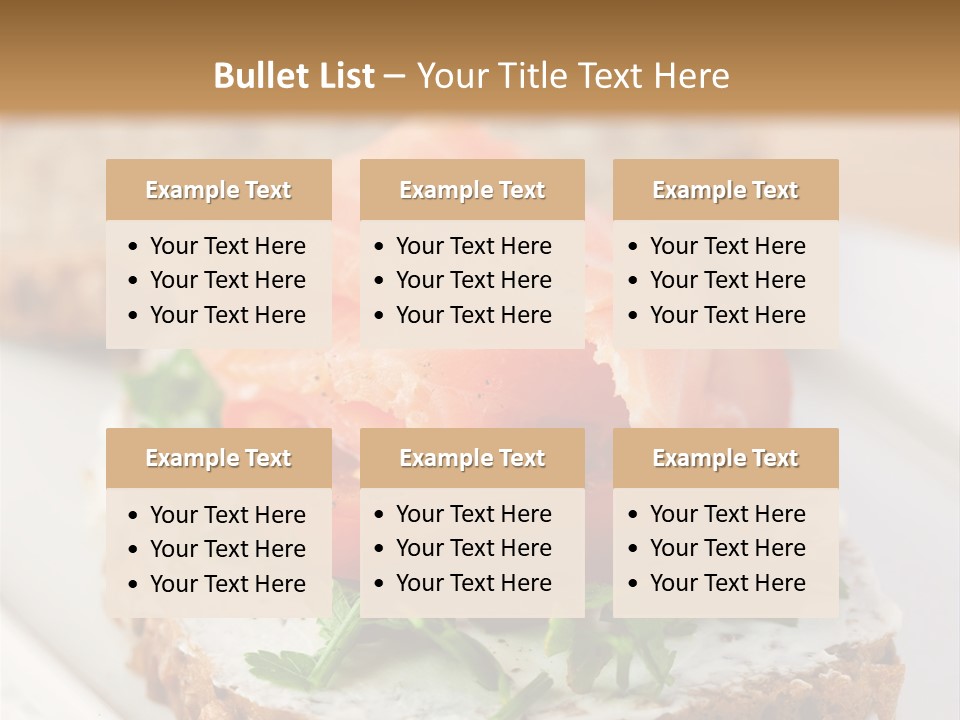 A Piece Of Bread With A Piece Of Salmon On Top Of It PowerPoint Template