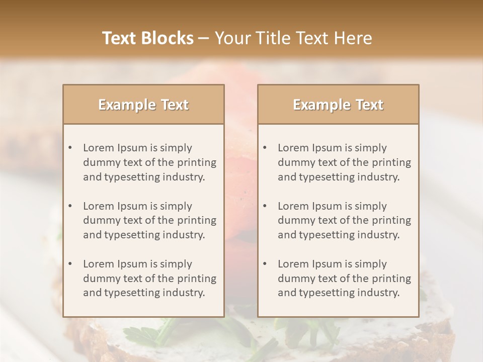 A Piece Of Bread With A Piece Of Salmon On Top Of It PowerPoint Template
